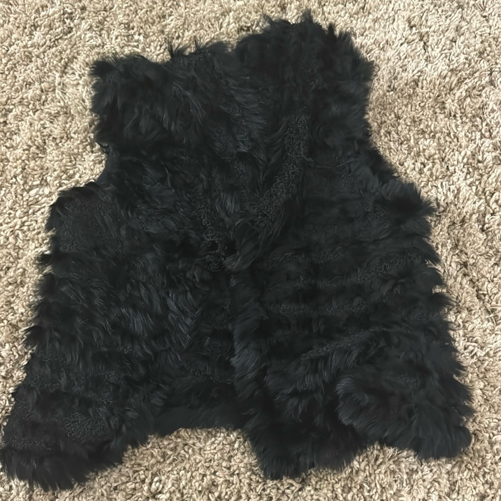 Black Rabbit Fur Vest